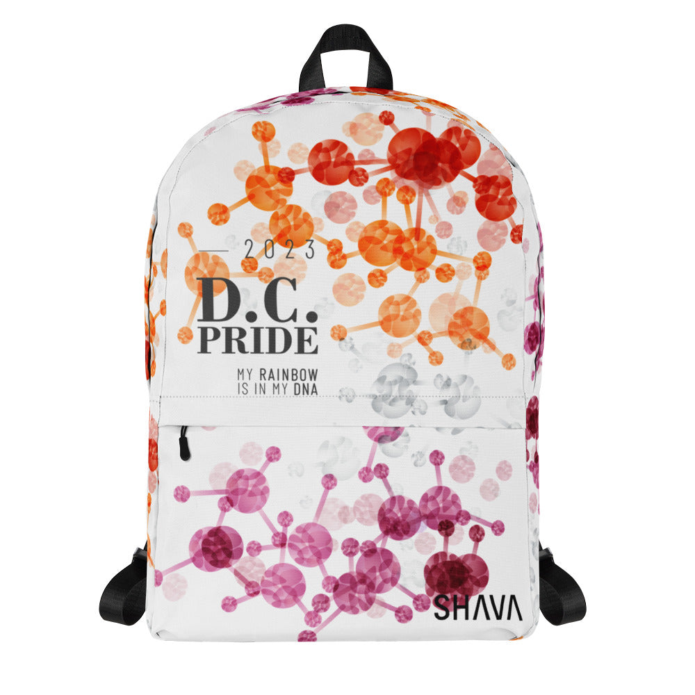 Lesbian Flag All-Over Print  Pride Backpack D.C. Pride - My Rainbow Is In My DNA SHAVA