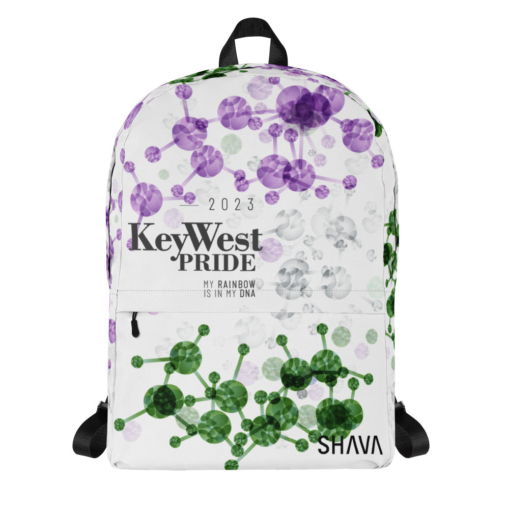 Genderqueer Flag All-Over Print  Pride Backpack Key West Pride - My Rainbow Is In My DNA SHAVA