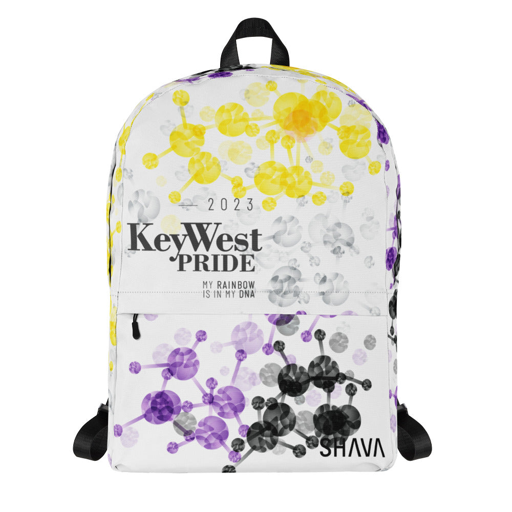 Nonbinary Flag All-Over Print  Pride Backpack Key West Pride - My Rainbow Is In My DNA SHAVA