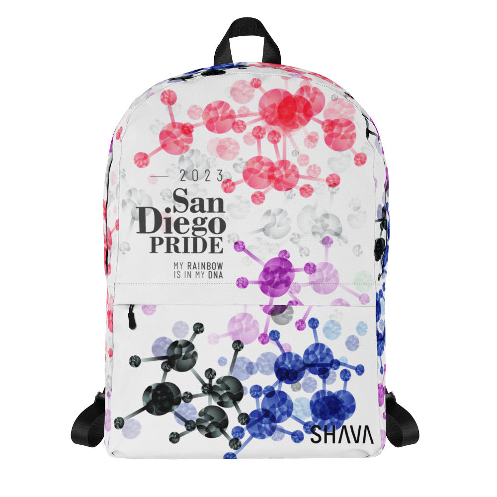 Genderfluid Flag All-Over Print  Pride Backpack San Diego Pride - My Rainbow Is In My DNA SHAVA