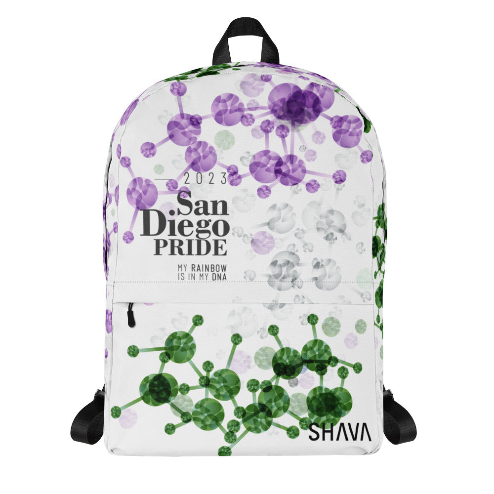 Genderqueer Flag All-Over Print  Pride Backpack San Diego Pride - My Rainbow Is In My DNA SHAVA