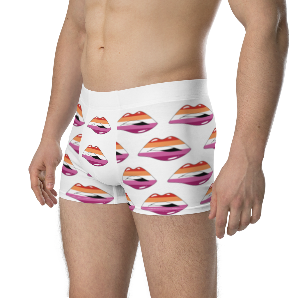 Lesbian Flag LGBTQ Kisses Underwear for Her/Him or They/Them - White SHAVA