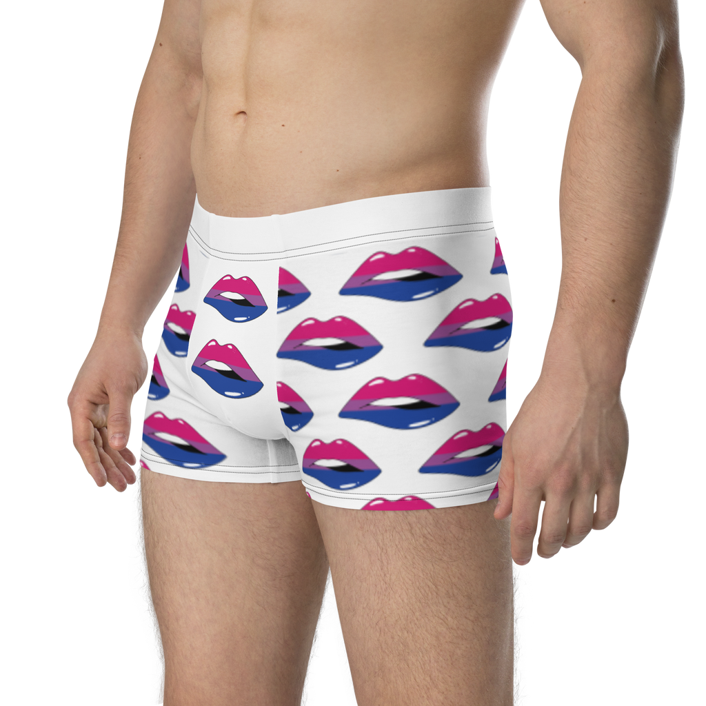 Bisexual Flag LGBTQ Kisses Underwear for Her/Him or They/Them - White SHAVA