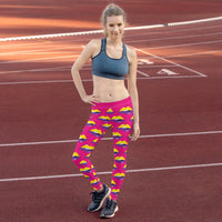 Thumbnail for Intersexual Flag LGBTQ Kisses Leggings for They/Them Him/Her - Pink SHAVA