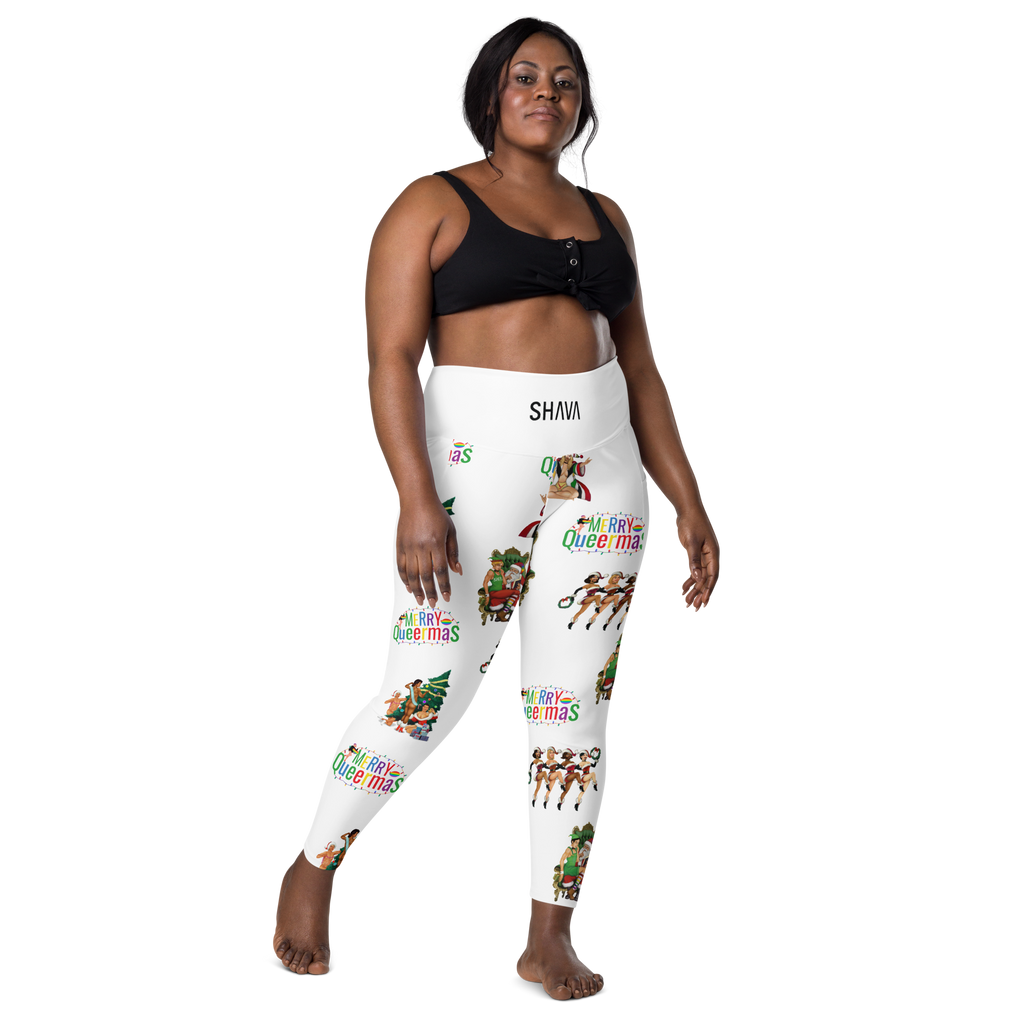 Christmas LGBTQ High Waisted Cut Leggings With Pockets SHAVA