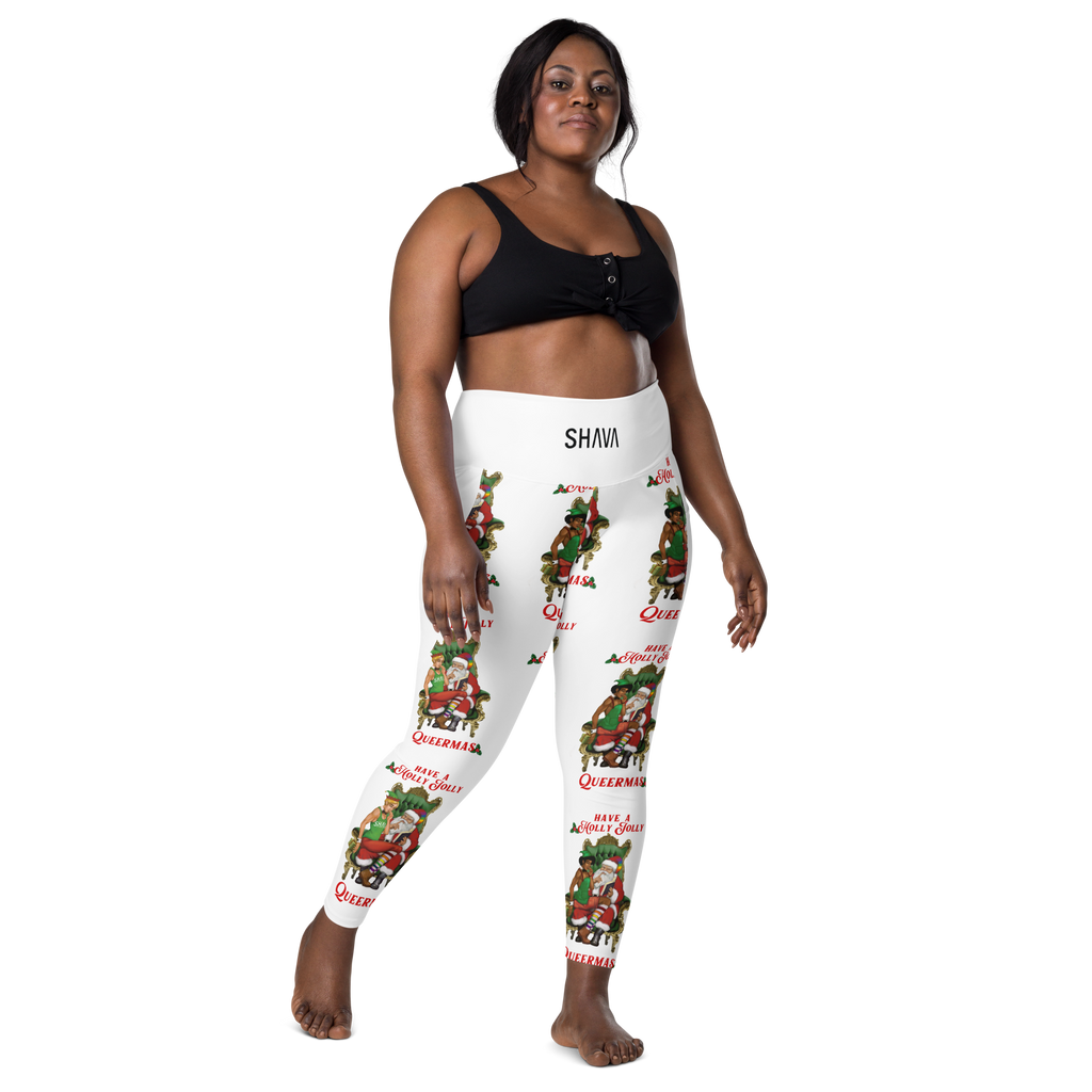 Christmas LGBTQ High Waisted Cut Leggings With Pockets SHAVA