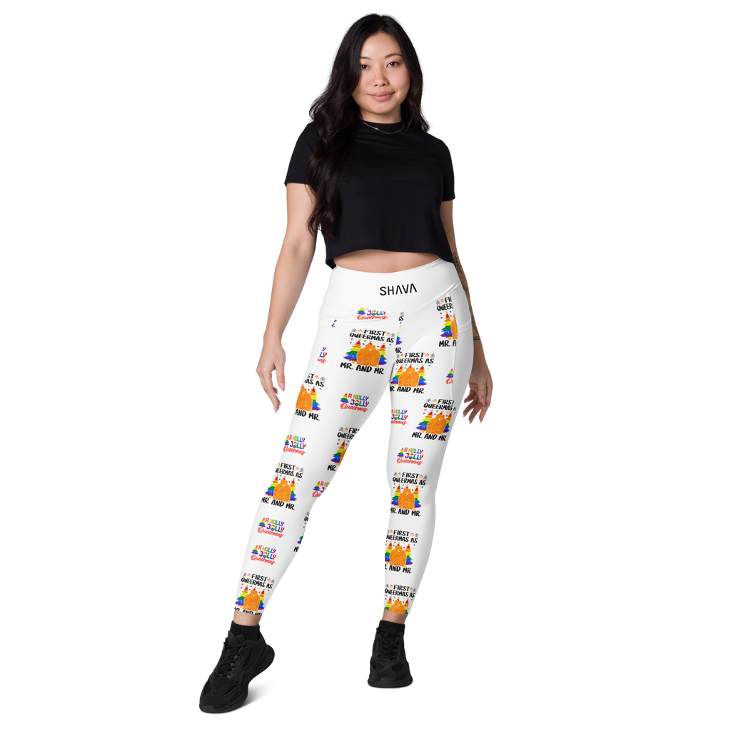 Christmas LGBTQ High Waisted Cut Leggings With Pockets SHAVA