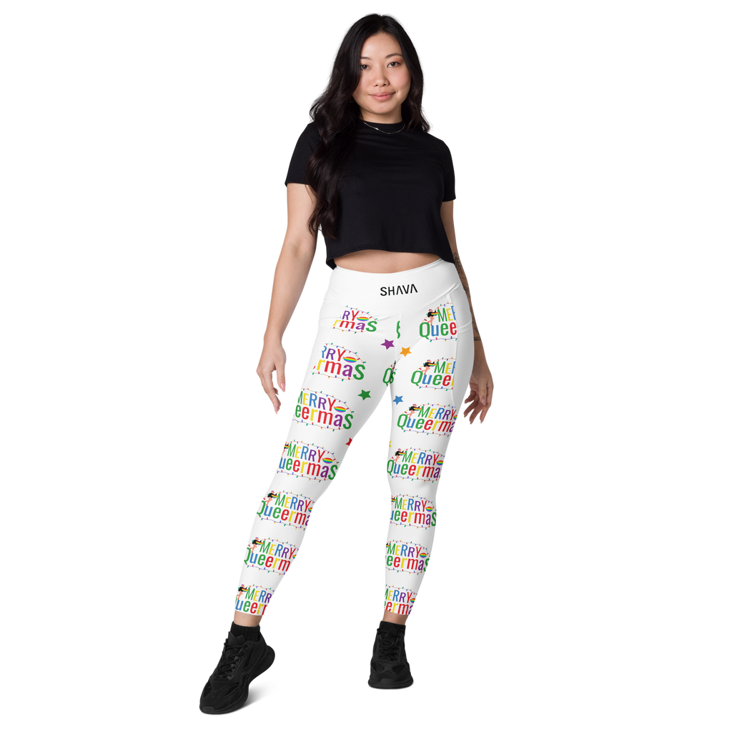 Christmas LGBTQ High Waisted Cut Leggings With Pockets SHAVA