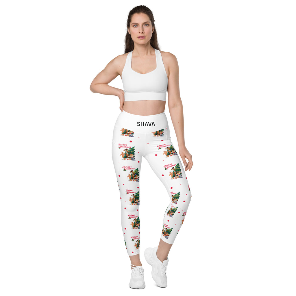 Christmas LGBTQ High Waisted Cut Leggings With Pockets SHAVA