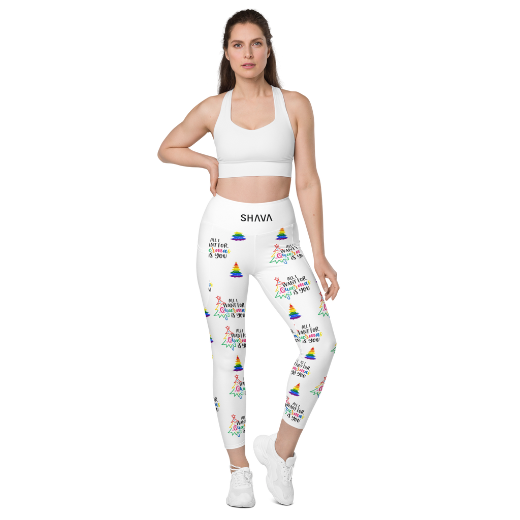 Christmas LGBTQ High Waisted Cut Leggings With Pockets SHAVA