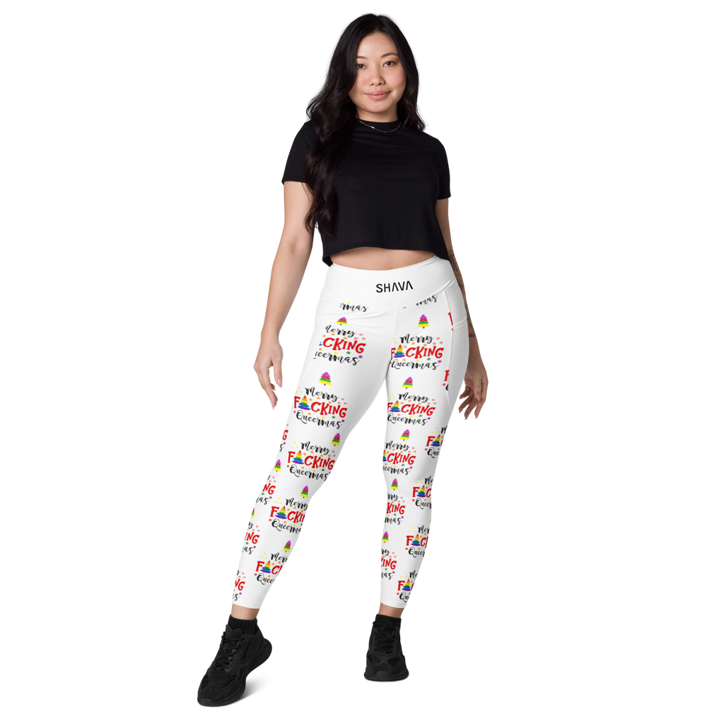 Christmas LGBTQ High Waisted Cut Leggings With Pockets SHAVA