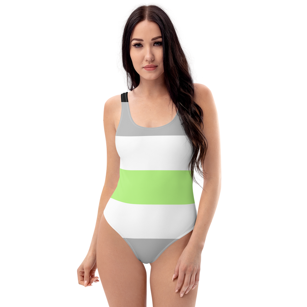 Agender Flag LGBTQ One-Piece Swimsuit Women’s Size SHAVA