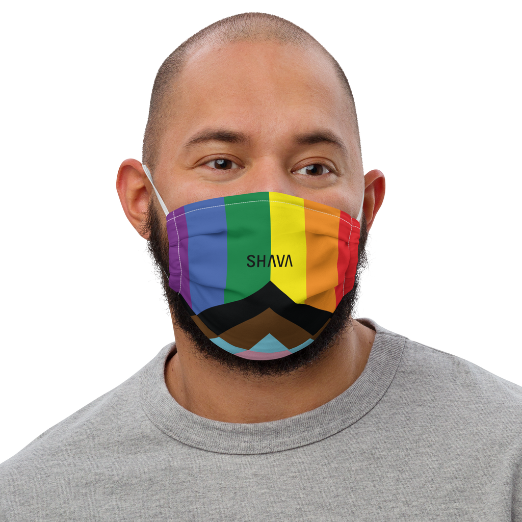 LGBTQ Face Mask / Celebrating LGBTIQ+ Progress Flag SHAVA