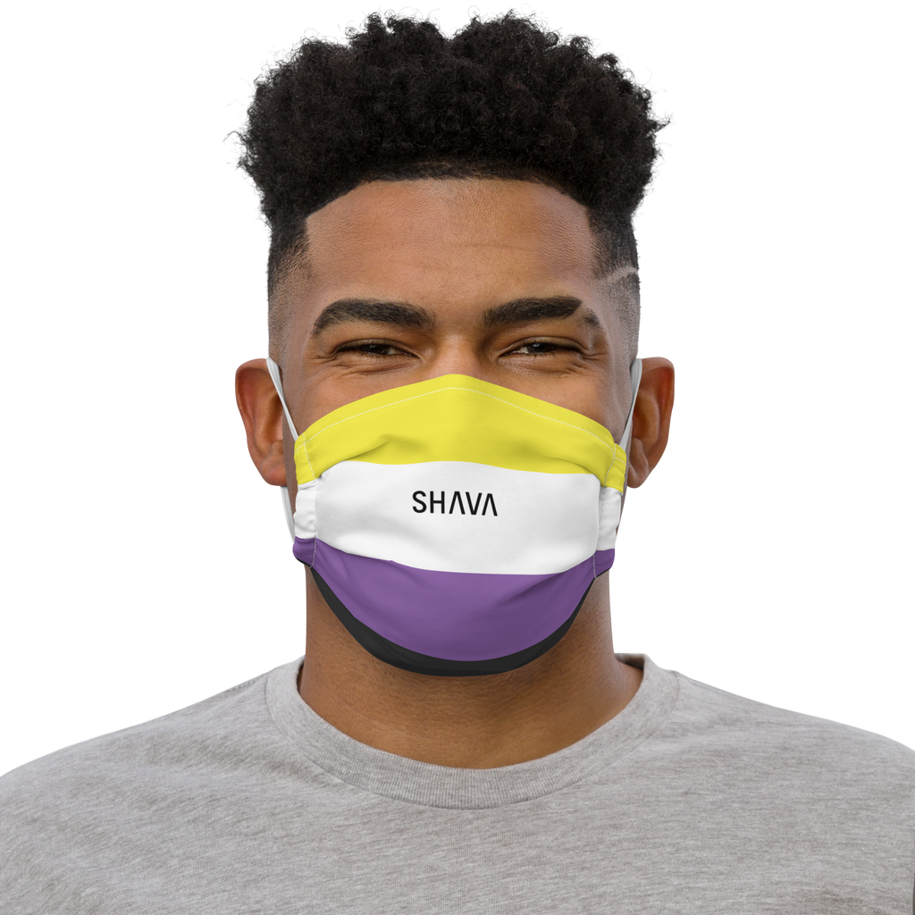 LGBTQ Face Mask / Celebrating Non Binary Flag SHAVA