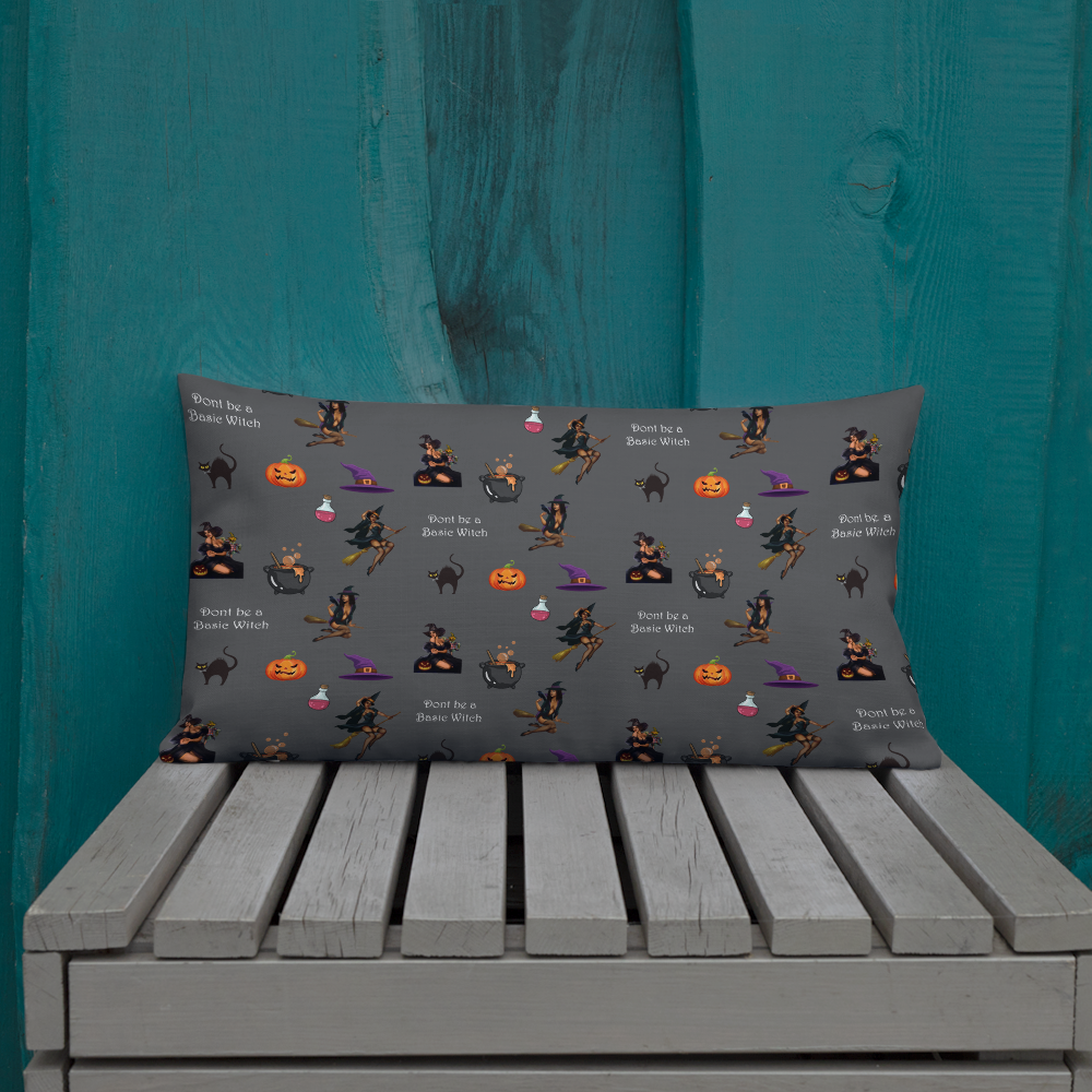 Halloween Premium Pillow Set, Halloween All Over Print Pillow/Don't be a Basic Witch SHAVA