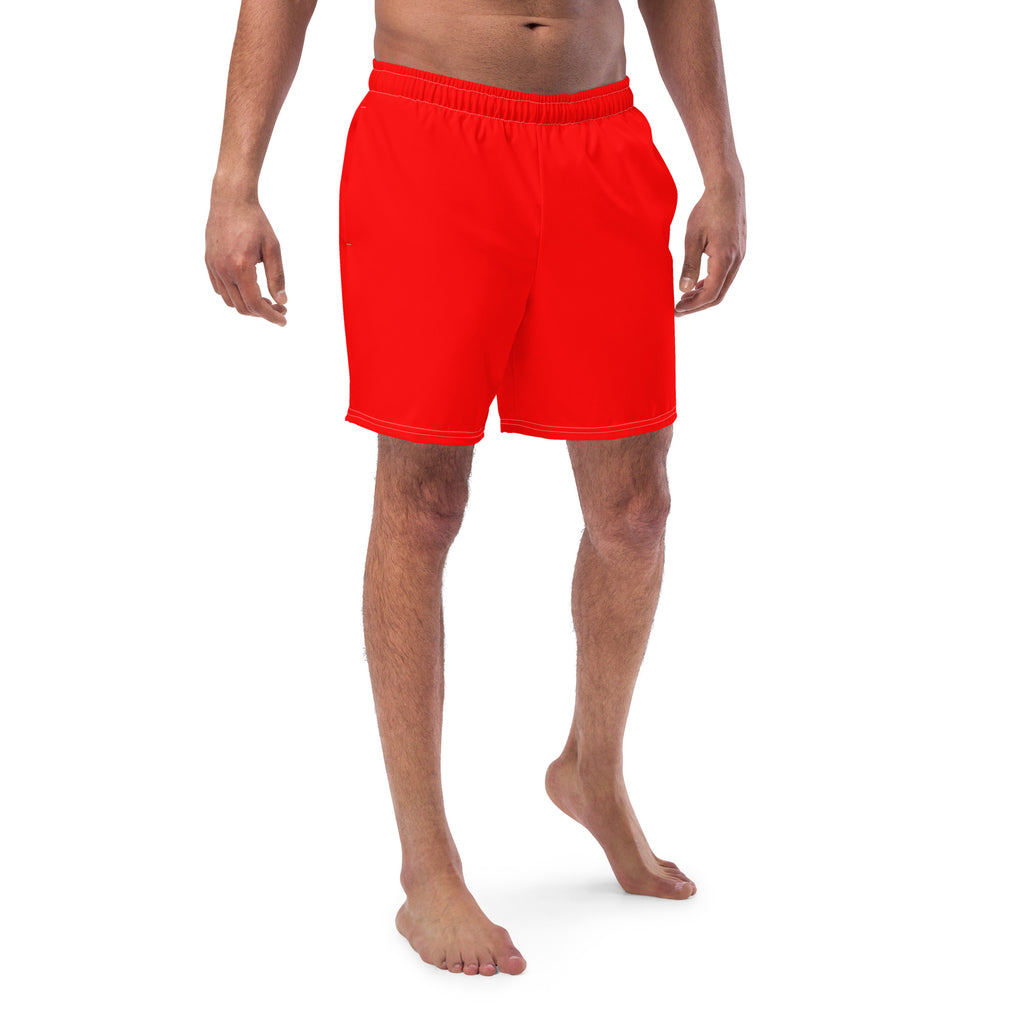 Solid Men's Swim Trunks - Red SHAVA CO