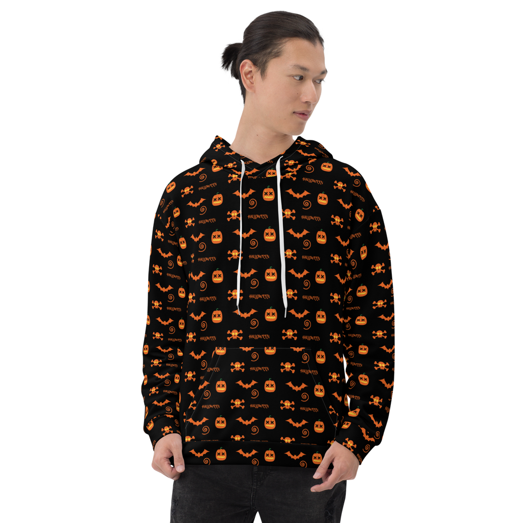 All over Unisex Halloween Hoodie- Funny Halloween Hoodie - Unisex Halloween Hoodie/Halloween Pattern SHAVA