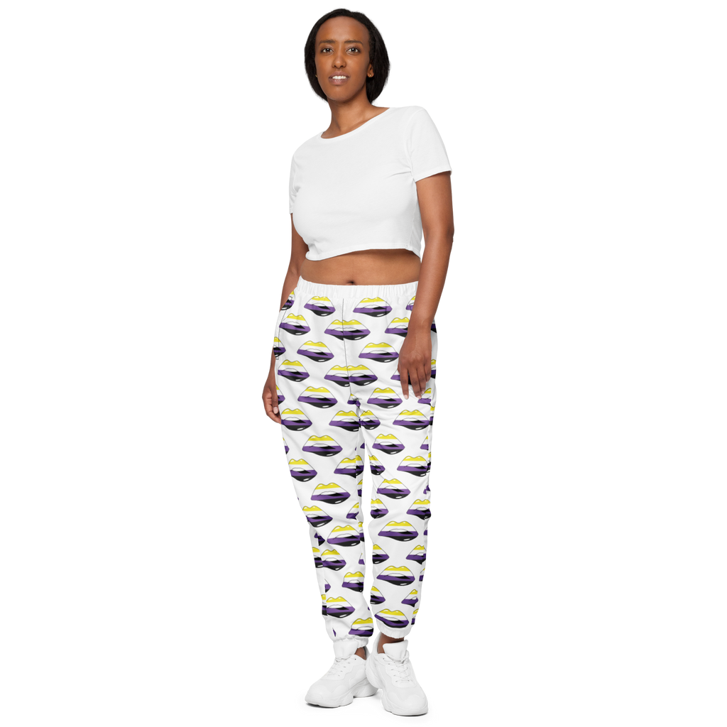 Non-Binary Flag LGBTQ Kisses Track Pants for Her/Him or They/Them SHAVA