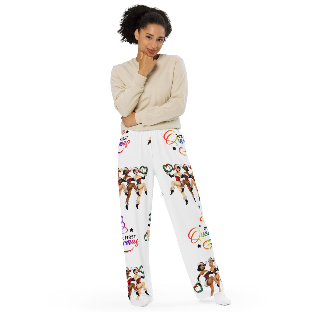 Unisex Christmas LGBTQ All Over Print Stretchy Fabric Wide Leg Pants SHAVA