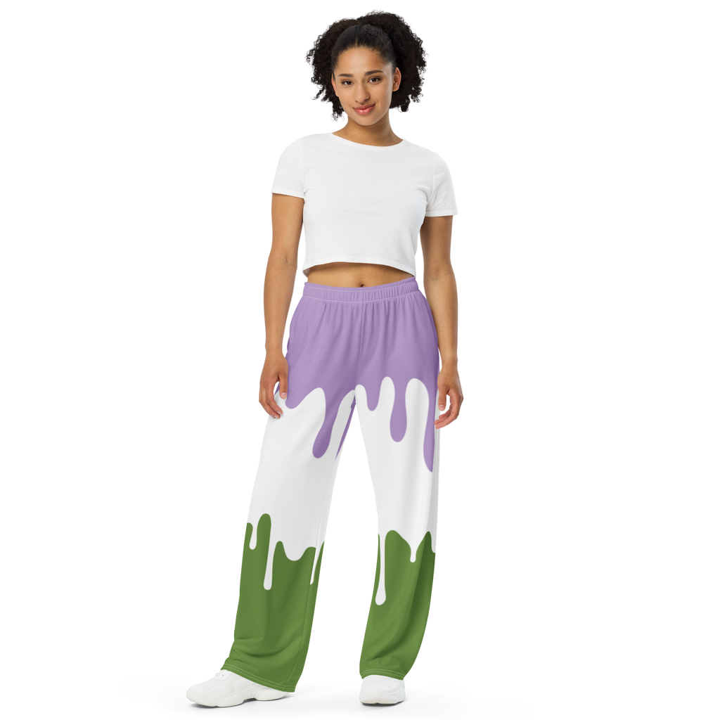 Gender Queer Flag LGBTQ Drip wide-leg pants Unisex Size SHAVA