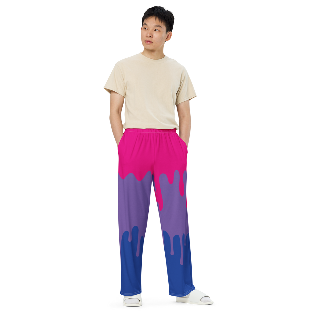 Bisexual Flag LGBTQ Drip wide-leg pants Unisex Size SHAVA