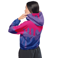 Thumbnail for Bisexual Flag LGBTQ Crop Top Drip Hoodie Women’s Size SHAVA