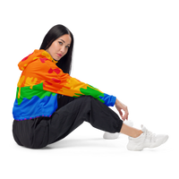 Thumbnail for Pride Flag LGBTQ Crop Top Drip Hoodie Women’s Size SHAVA