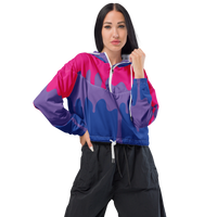 Thumbnail for Bisexual Flag LGBTQ Crop Top Drip Hoodie Women’s Size SHAVA