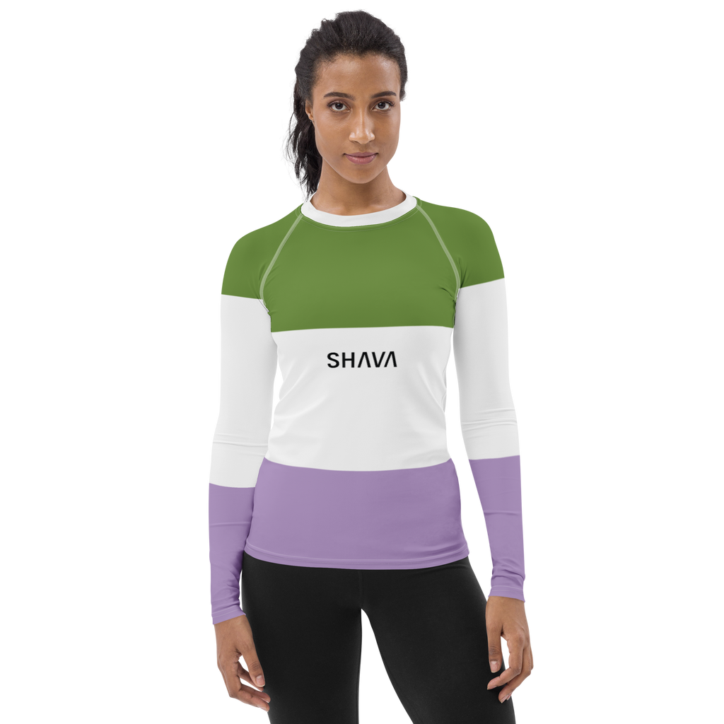 Gender Queer Flag LGBTQ Long Sleeve Shirt Women’s Size SHAVA