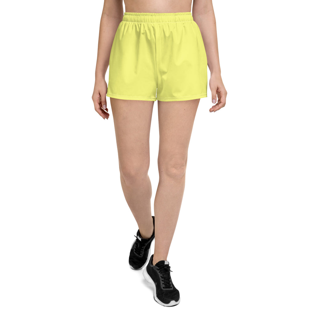 Women’s Recycled Solid Athletic Shorts - Daffodil SHAVA CO