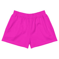 Thumbnail for Women’s Recycled Solid Athletic Shorts - Shocking Pink SHAVA CO