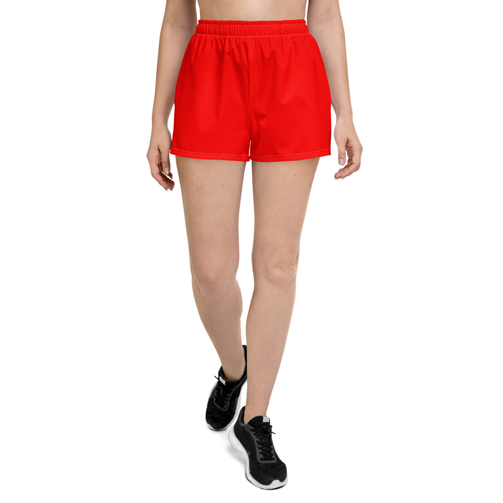 Women’s Recycled Solid Athletic Shorts - Red SHAVA CO