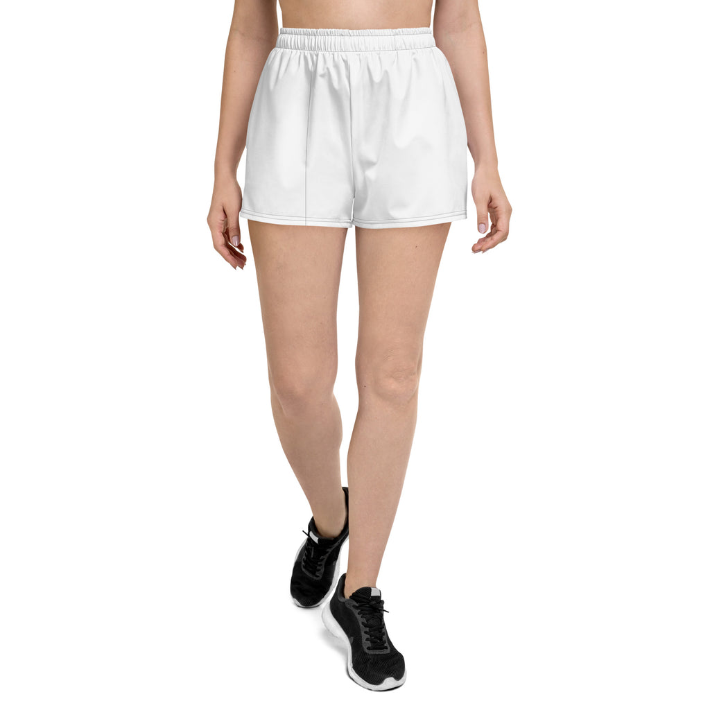 Women’s Recycled Solid Athletic Shorts - White SHAVA CO