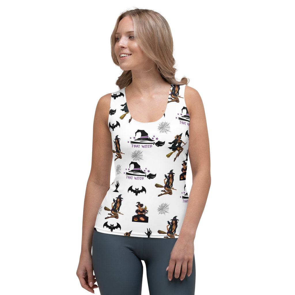 Women's Halloween All Over Tank Top, Halloween All Over Print Tank Top, Women's Tank Top/That Witch SHAVA