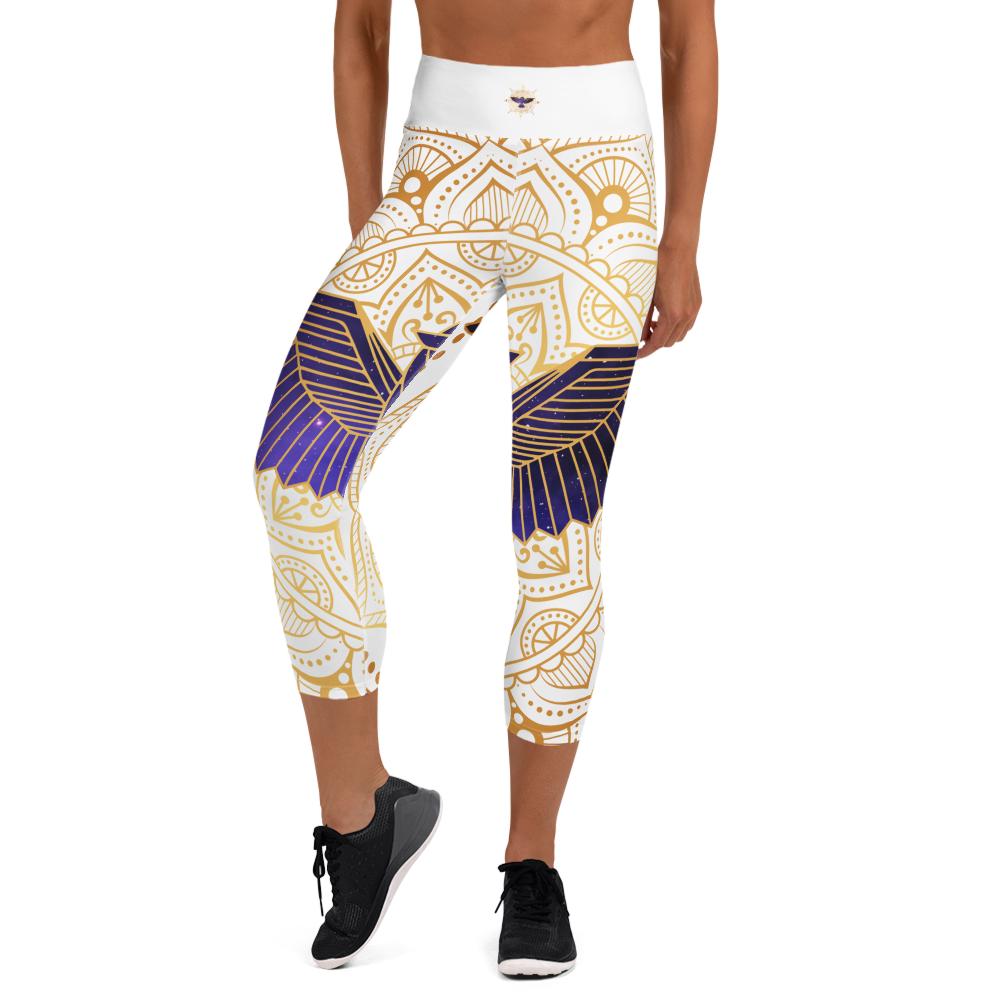 Yoga Spiritual Meditation Yoga Capri Leggings - Fortune 7777 Angel Number SHAVA