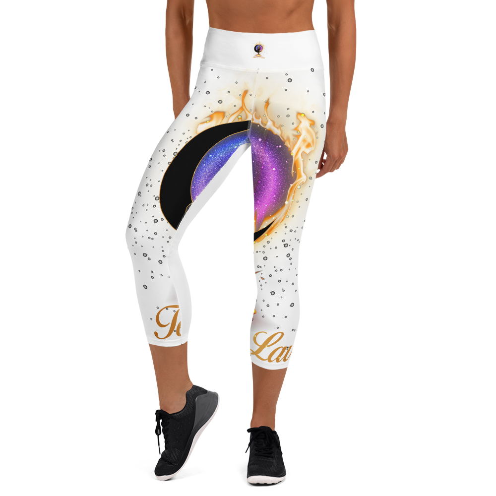 Yoga Spiritual Meditation Yoga Capri Leggings - Luck 777 Angel Number SHAVA