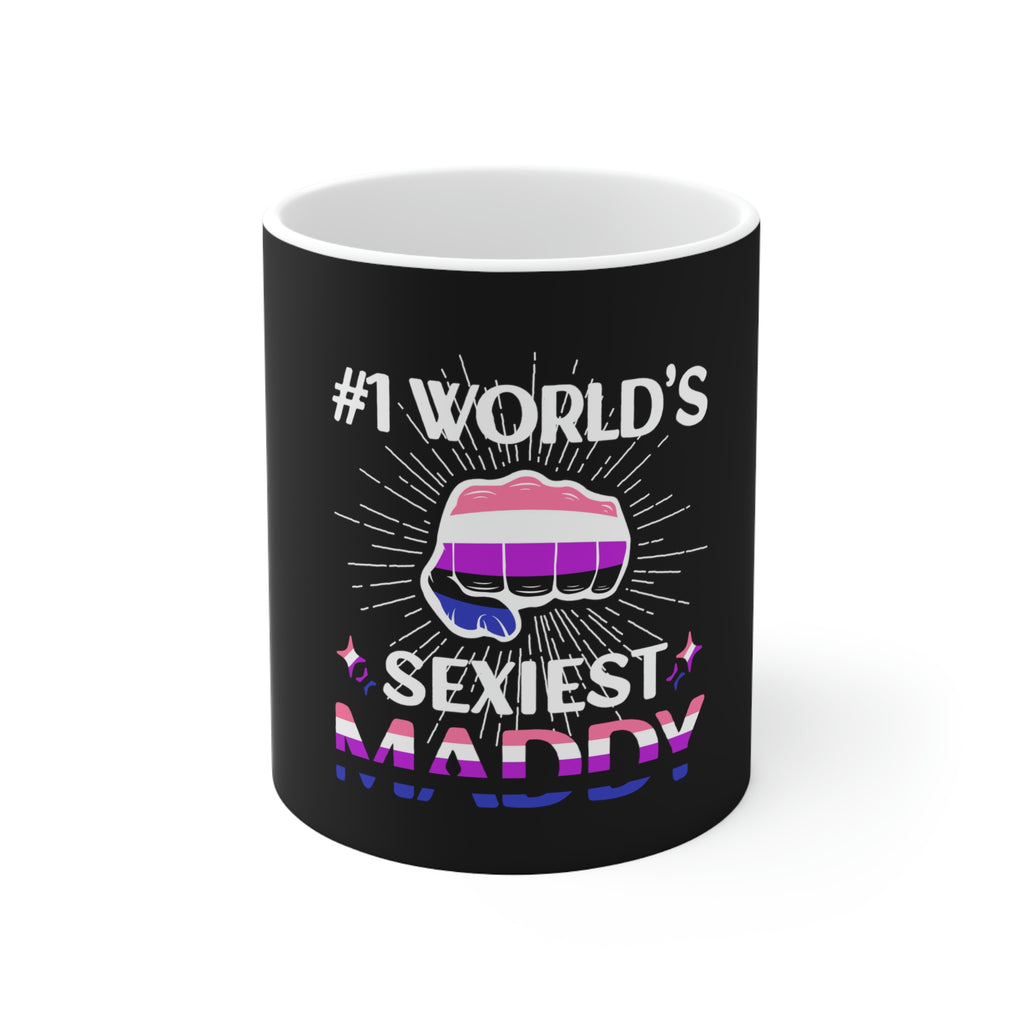 Genderfluid Flag Ceramic Mug  - #1 World's Sexiest Maddy Printify