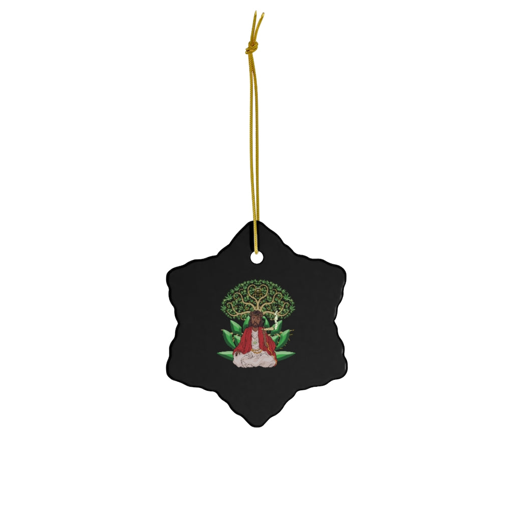 KCC Home & Livings-Ornaments  / Ceramic Ornament, 4 Shapes / Black Jesus Printify