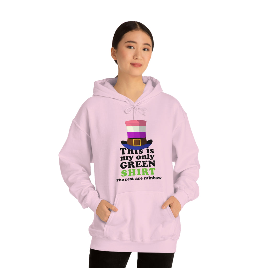 Genderfluid Flag Hoodie St. Patrick's Day Unisex Size - This Is Only My Green Shirt SHAVA