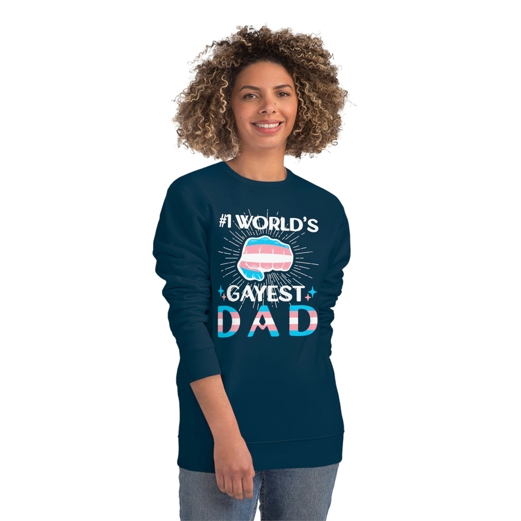 Transgender Pride Flag Sweatshirt Unisex Size - #1 World's Gayest Dad Printify