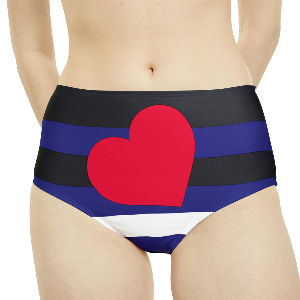 Leather Pride Flag High-Waist Hipster Bikini Bottom Printify