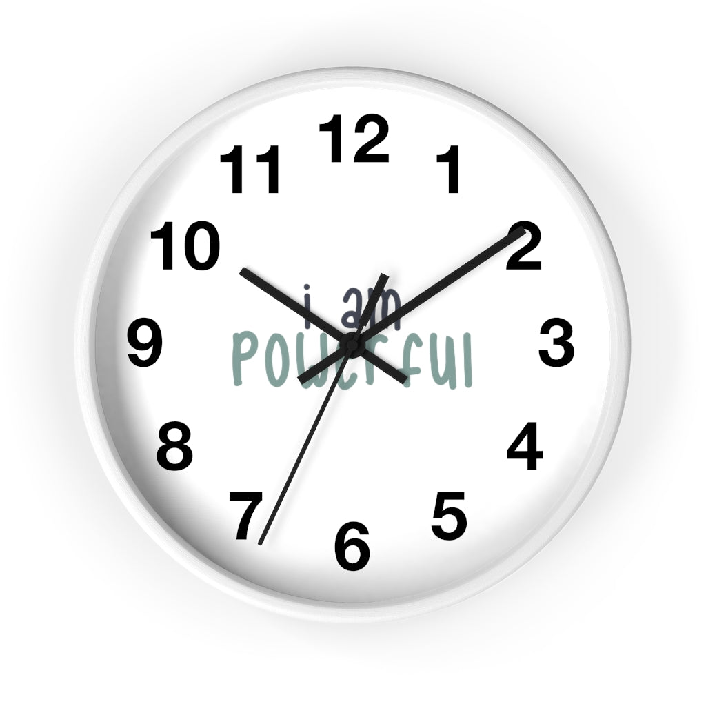 IAC HoIAC  Home & Livings-Home Decor  /Wall clock /I am powerful black with green Printify