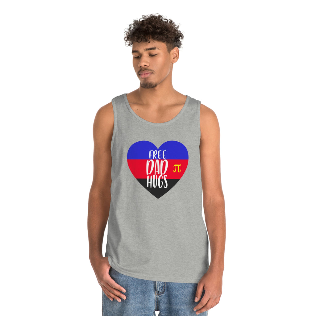 Polyamory Pride Flag Heavy Cotton Tank Top Unisex Size - Free Dad Hugs Printify