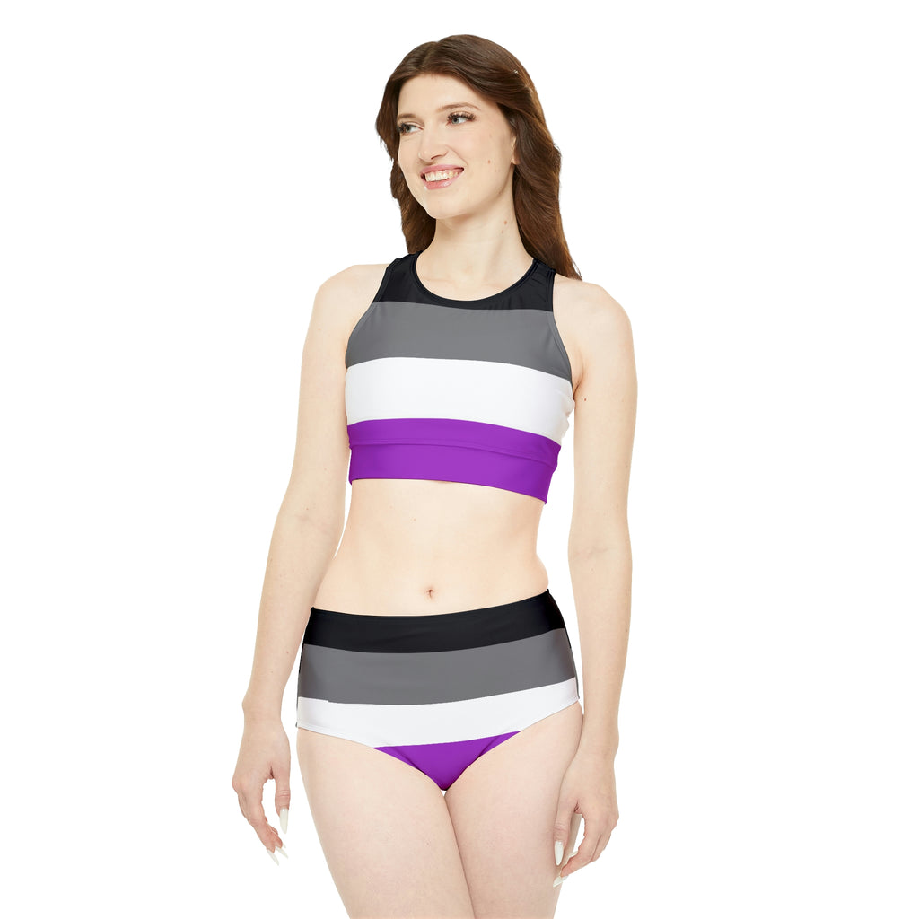 Asexual Pride Flag Sporty Bikini Set SHAVA CO