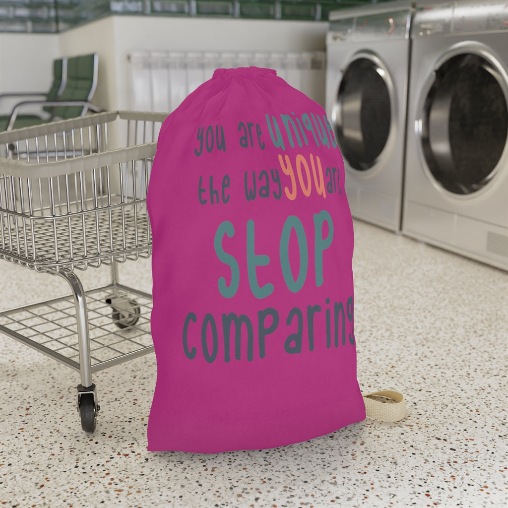 Affirmation Feminist pro choice Laundry Bag -  I am UNIQUE Printify