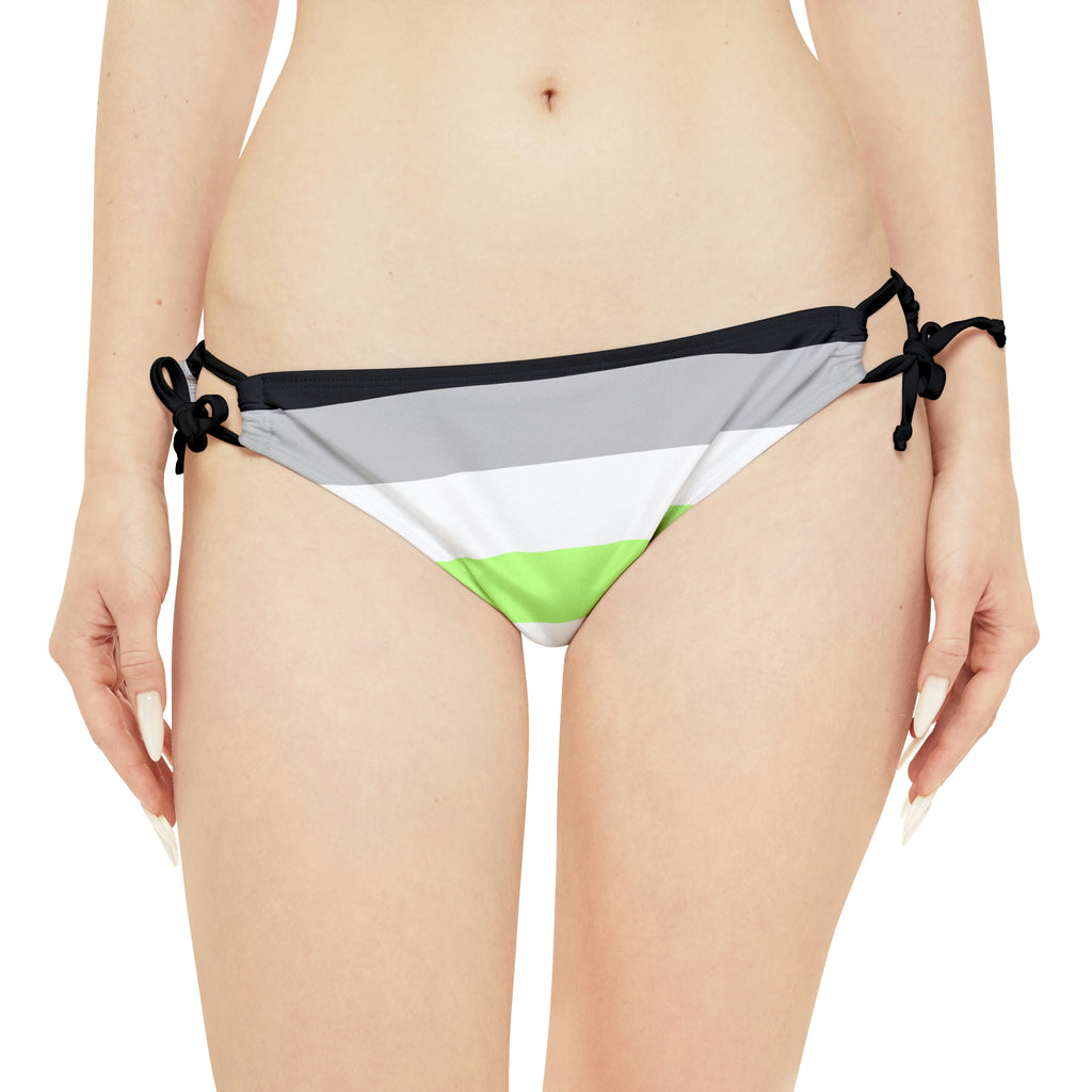 Agender Pride Flag Loop Tie Side Bikini Bottom Printify