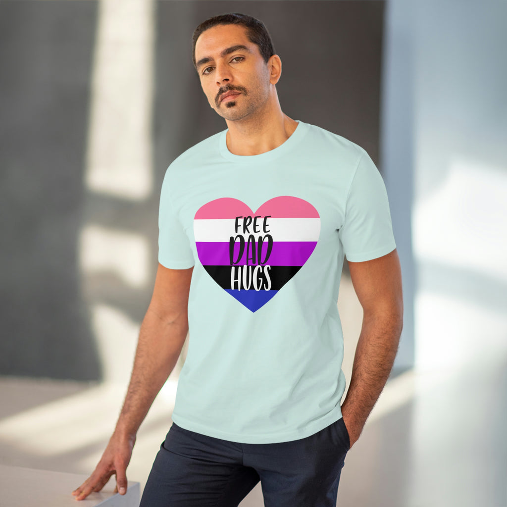 Genderfluid Pride Flag T-shirt Unisex Size - Free Dad Hugs Printify