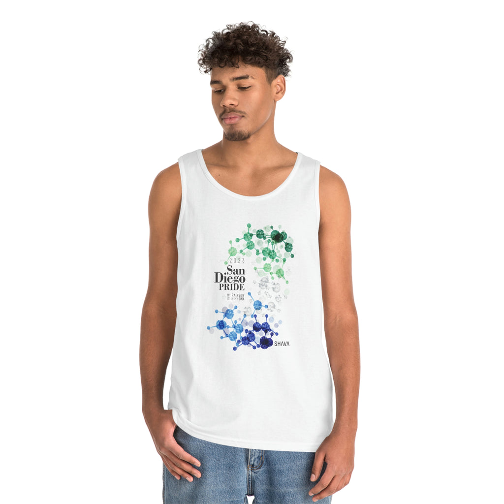 Gay Flag San Diego Pride Heavy Cotton Tank Top Unisex Size - My Rainbow Is In My DNA Printify