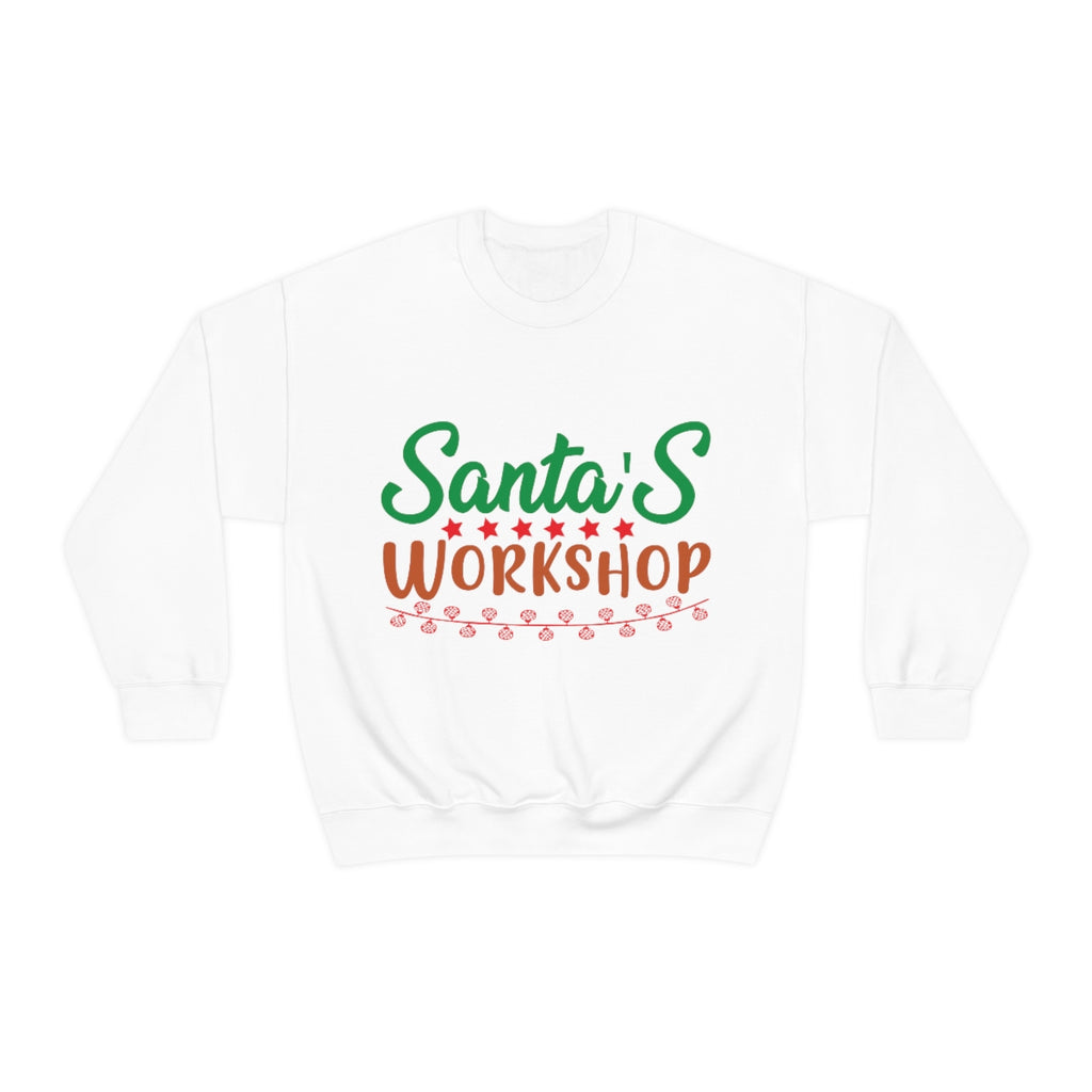 Merry Christmas Unisex Sweatshirts , Sweatshirt , Women Sweatshirt , Men Sweatshirt ,Crewneck Sweatshirt, Santa's Workshop Printify