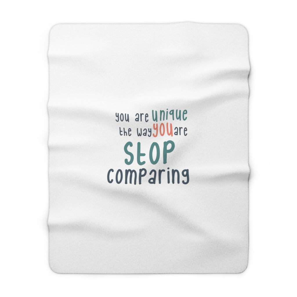 IAC  Home & Livings- Blankets  / Sherpa Fleece Blanket / I am me only me green with coral Printify